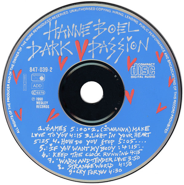 Hanne Boel : Dark Passion (CD, Album)