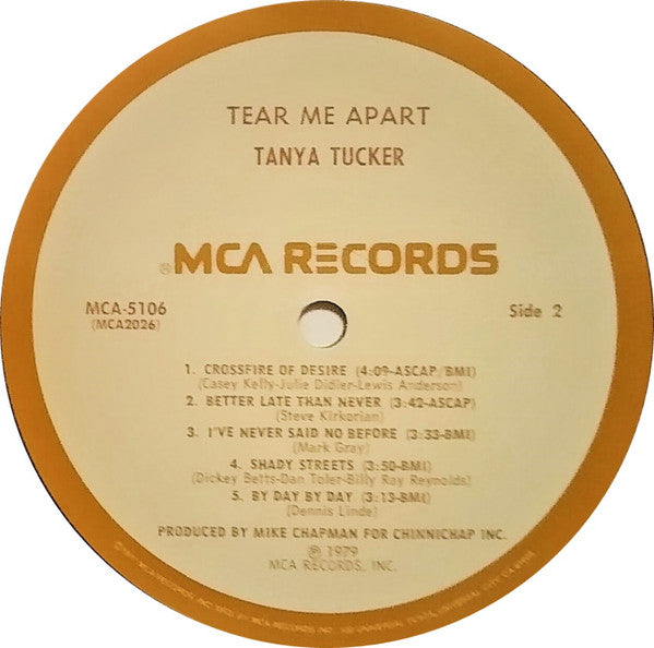 Tanya Tucker : Tear Me Apart (LP, Album, Pin)