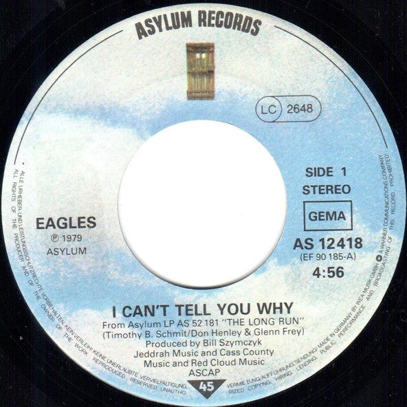 Eagles : I Can't Tell You Why (7", Single)