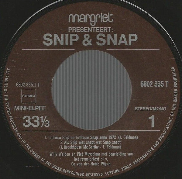 Snip & Snap : Hoogtepunten Uit De Revue (7", EP)