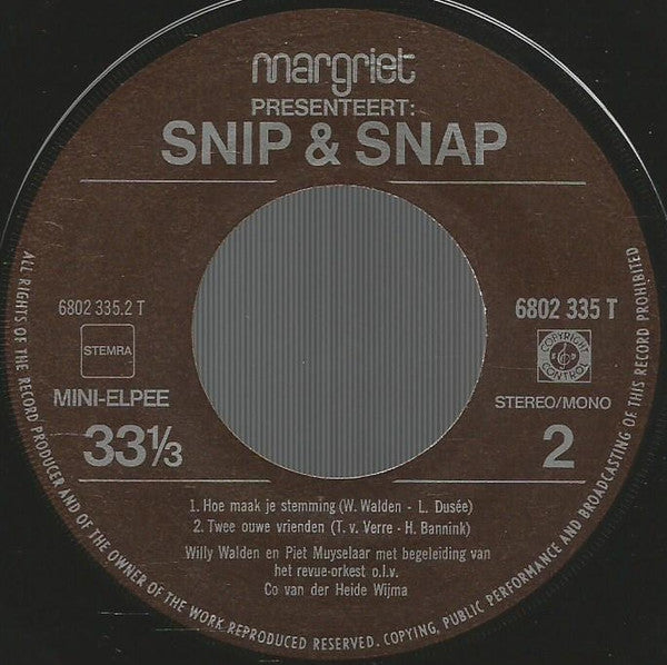 Snip & Snap : Hoogtepunten Uit De Revue (7", EP)