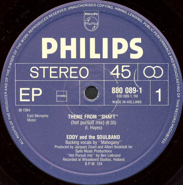 Eddy & The Soulband : Theme From Shaft (12", EP)