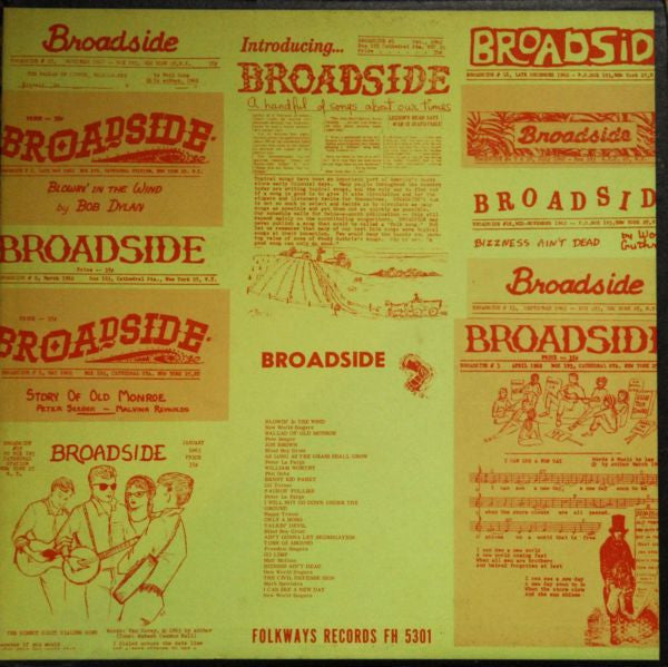 Various : Broadside Ballads Vol. 1 (LP, Comp, Mono, RP, Gre)