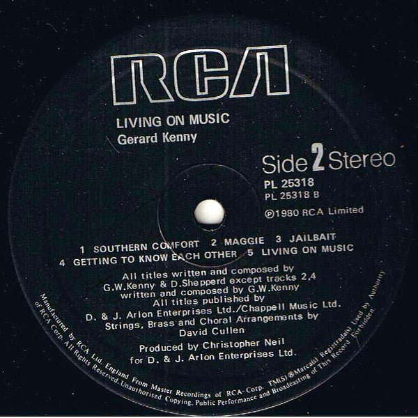 Gerard Kenny : Living On Music (LP, Album)