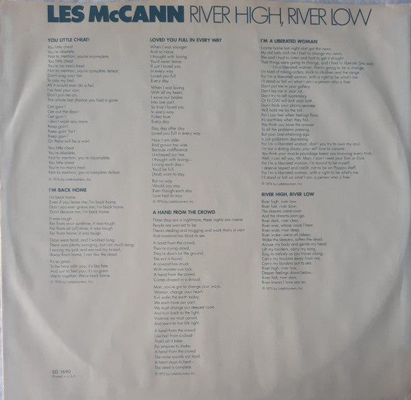 Les McCann : River High, River Low (LP, Album, PR)