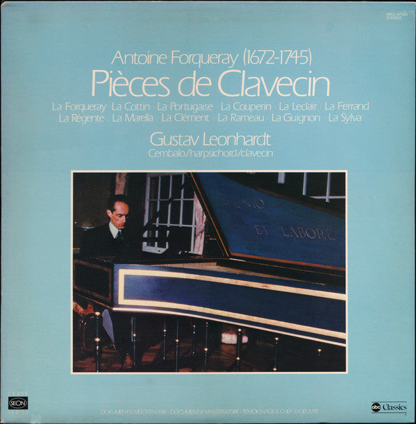 Antoine Forqueray - Gustav Leonhardt : Pièces De Clavecin (LP, Album)