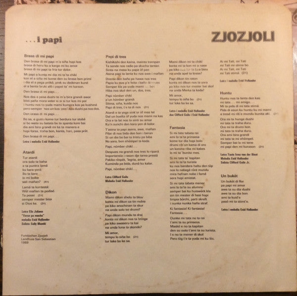 Zjozjoli, Enid Hollander-Merkies, Anthony Hollander : Pa Mami I Papi (LP, Album)