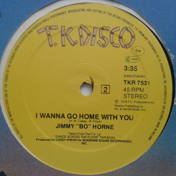 Jimmy "Bo" Horne : Spank / I Wanna Go Home With You (12")