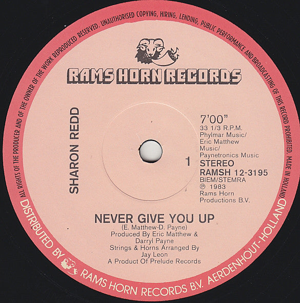 Sharon Redd : Never Give You Up / We're Friends Again (12", Single)