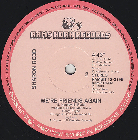 Sharon Redd : Never Give You Up / We're Friends Again (12", Single)