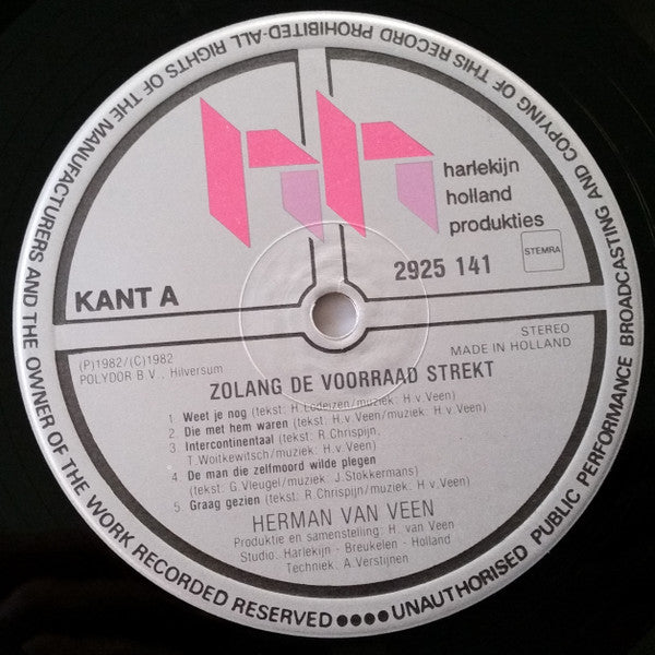 Herman van Veen : Zolang De Voorraad Strekt (LP, Album)