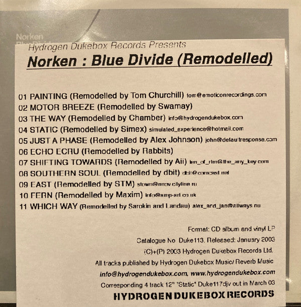 Norken : Blue Divide (Remodelled) (CD, Album, Promo)