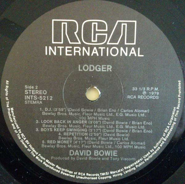 David Bowie : Lodger (LP, Album, RE, Gat)