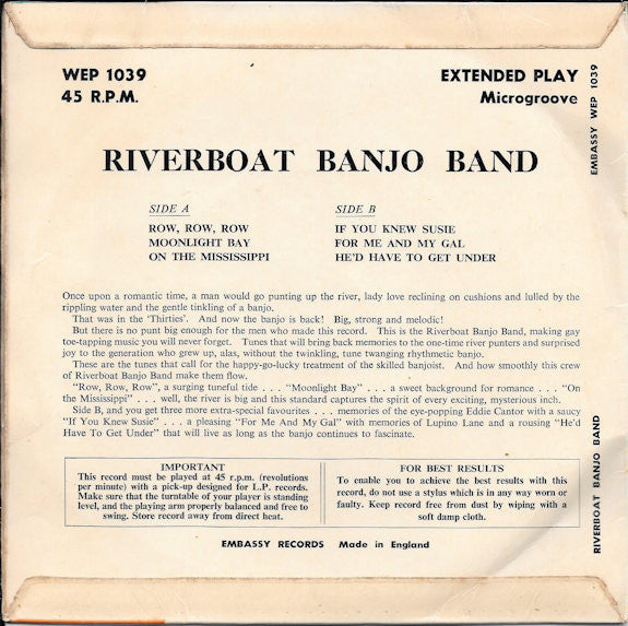 The Riverboat Banjo Band : Riverboat Banjo Band EP (7", EP)