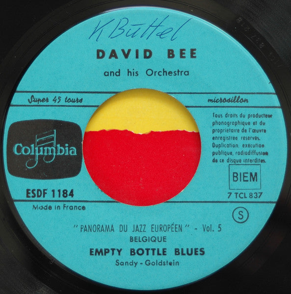 David Bee And His Orchestra : Panorama Du Jazz Européen Vol. 5 - Belgique (7", EP)
