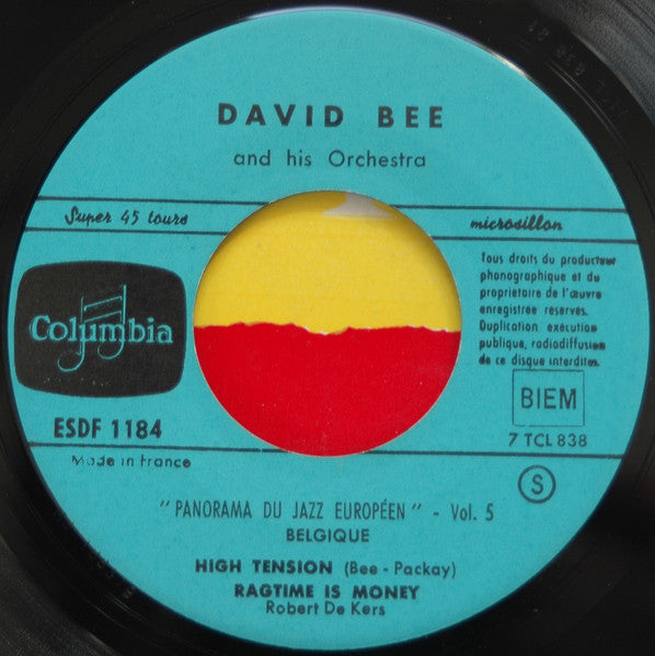 David Bee And His Orchestra : Panorama Du Jazz Européen Vol. 5 - Belgique (7", EP)