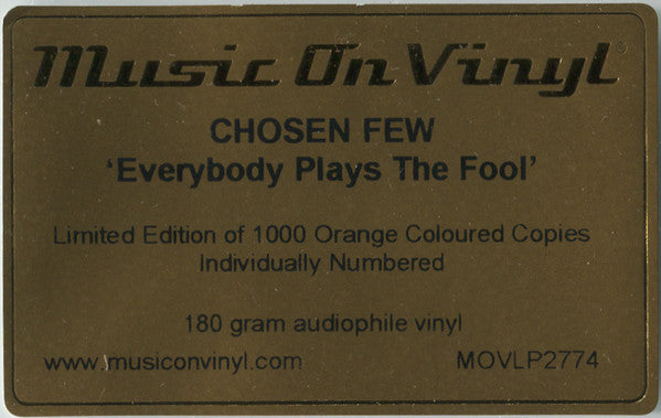 The Chosen Few : Everybody Plays The Fool (LP, Album, Ltd, Num, RE, Ora)