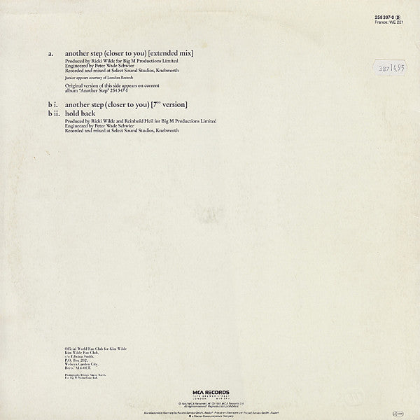 Kim Wilde And Junior (2) : Another Step (Closer To You) (12", Maxi)