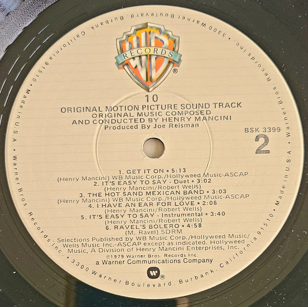 Henry Mancini : 10 - Original Motion Picture Sound Track (LP, Album, Win)