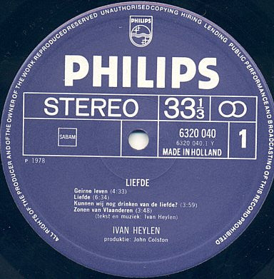 Ivan Heylen : Liefde (LP, Album)