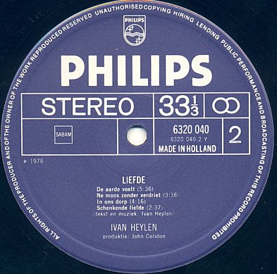 Ivan Heylen : Liefde (LP, Album)