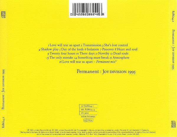 Joy Division : Permanent: Joy Division 1995 (CD, Comp, PMD)