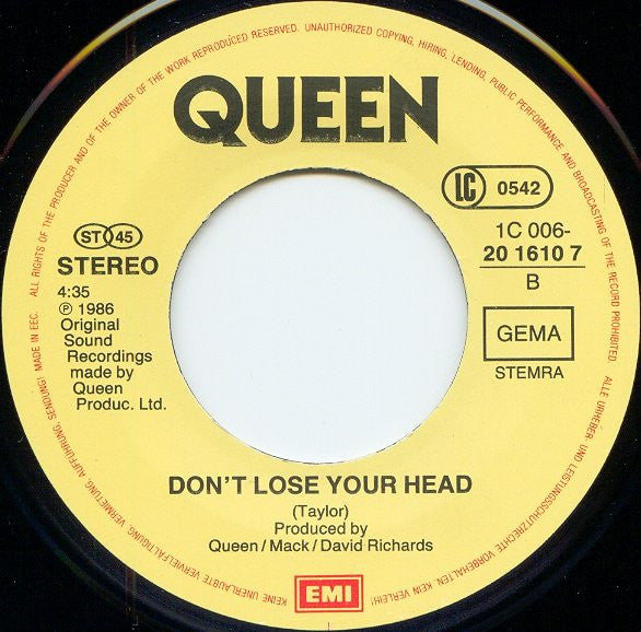 Queen : Pain Is So Close To Pleasure (7", Single)