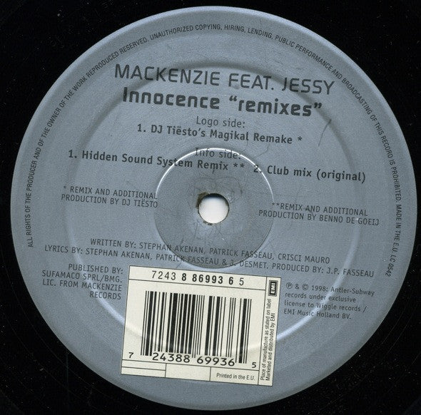 The Mackenzie Feat. Jessy : Innocence (Remixes) (12")
