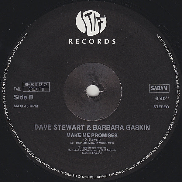 Dave Stewart & Barbara Gaskin : The Locomotion (12", Maxi)