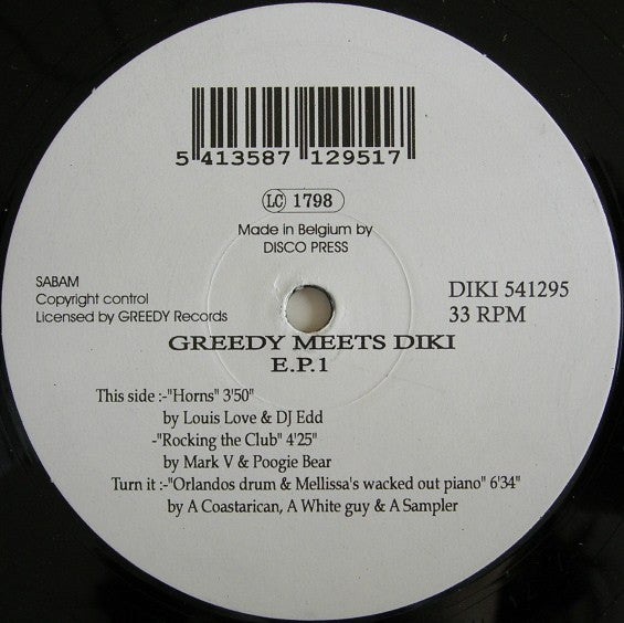 Various : Greedy Meets Diki (EP 1) (12")