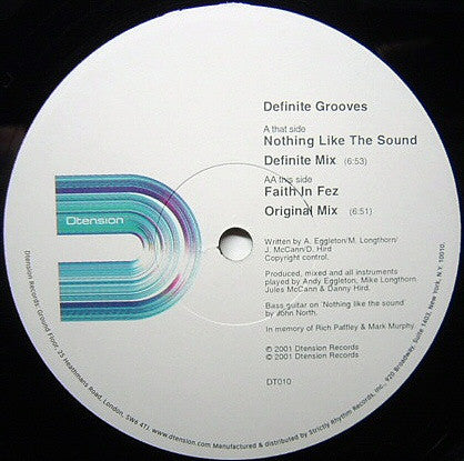 Definite Grooves : Nothing Like The Sound (12")