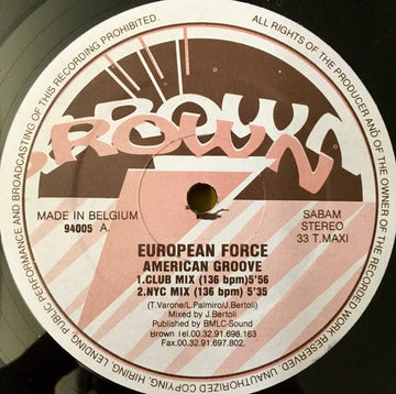 European Force : American Groove (12")