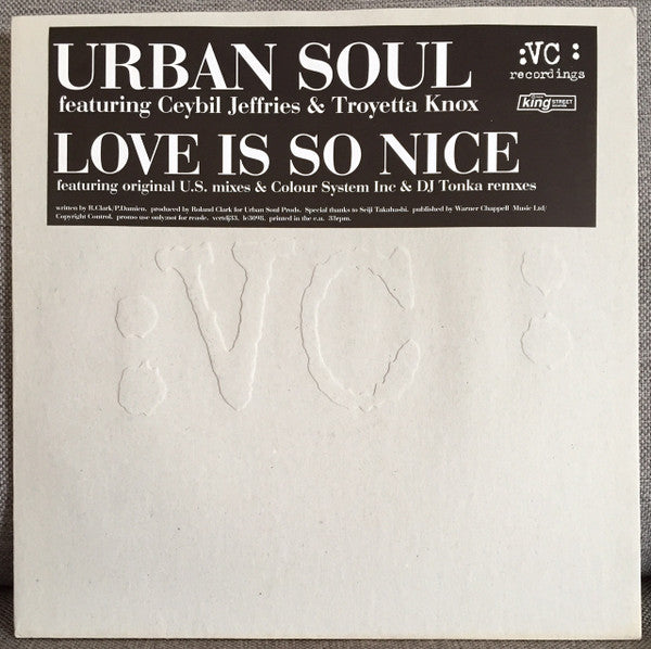 Urban Soul : Love Is So Nice (2x12", Promo)