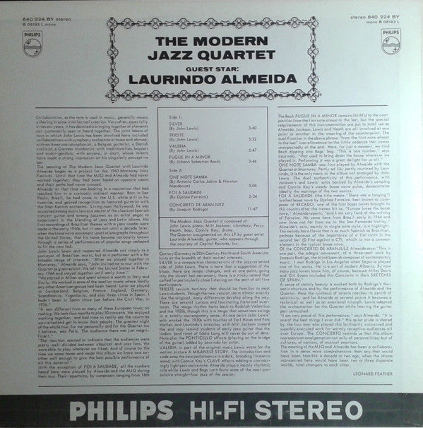 The Modern Jazz Quartet Guest Star Laurindo Almeida : The Modern Jazz Quartet Guest Star Laurindo Almeida (LP, Album)