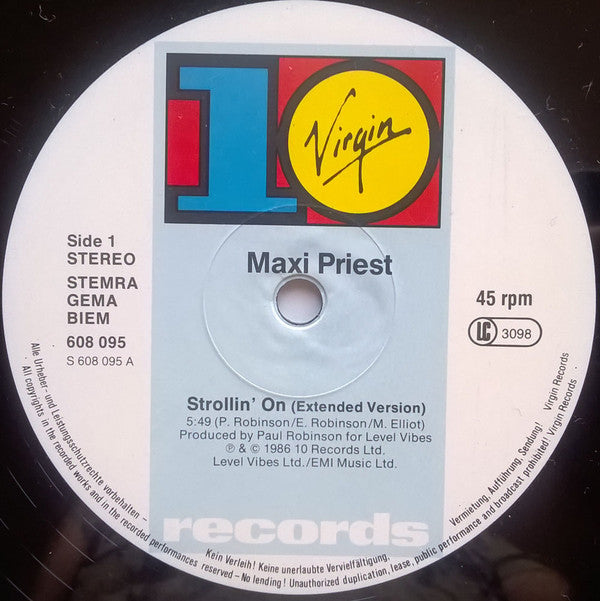 Maxi Priest : Strollin' On (12", Maxi)