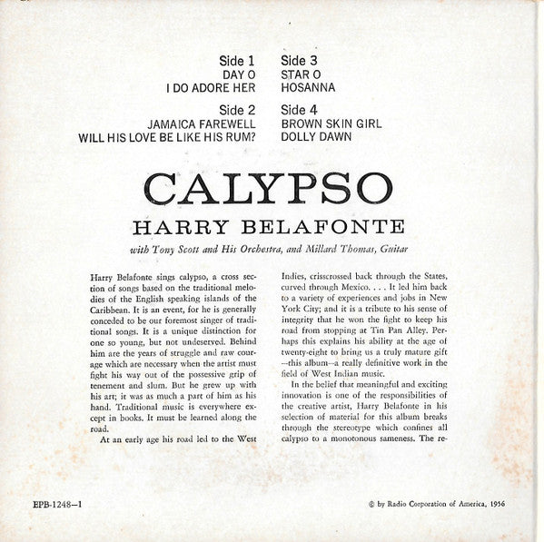 Harry Belafonte : Calypso (2x7", Album, EP)