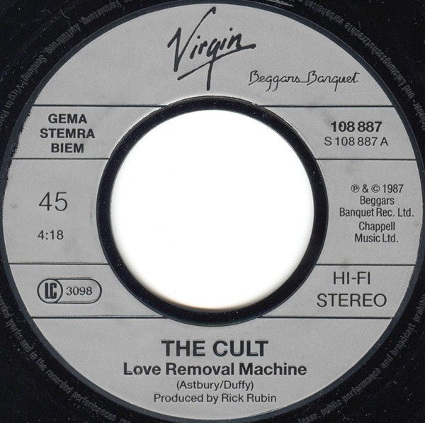 The Cult : Love Removal Machine (7", Single)