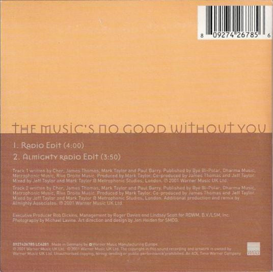Cher : The Music's No Good Without You (CD, Single, Car)