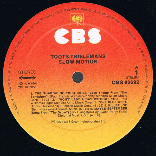 Toots Thielemans : Slow Motion (LP, Album)