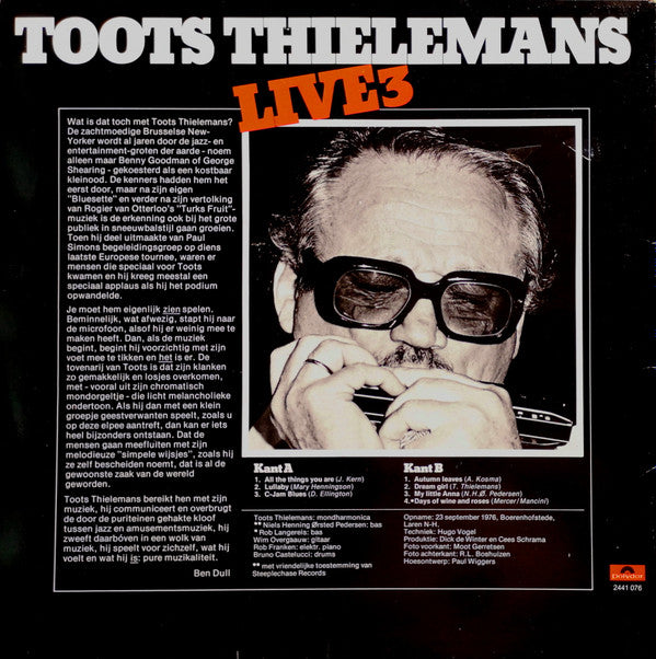 Toots Thielemans : Live 3 (LP, Album)