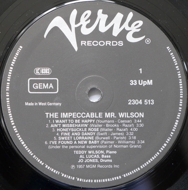 Teddy Wilson : The Impeccable Mr. Wilson (LP, Album, Mono)