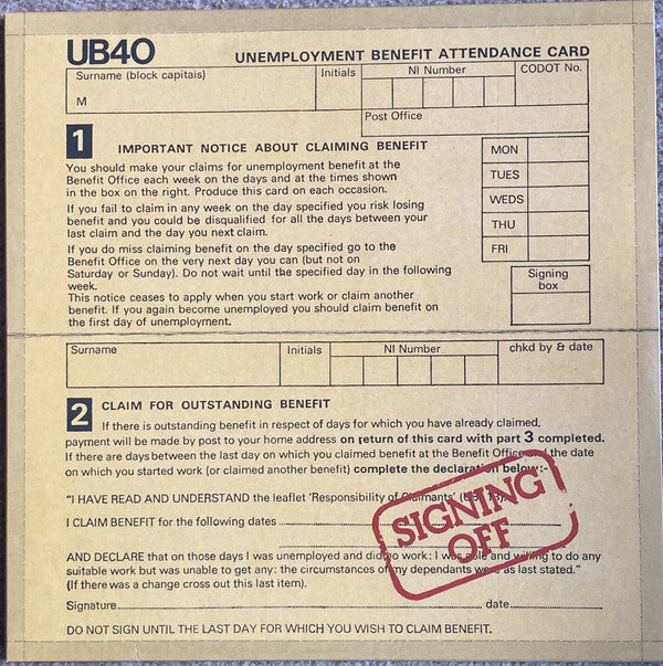 UB40 : Signing Off (LP + 12" + Album, Ltd, RE, RM, Red)