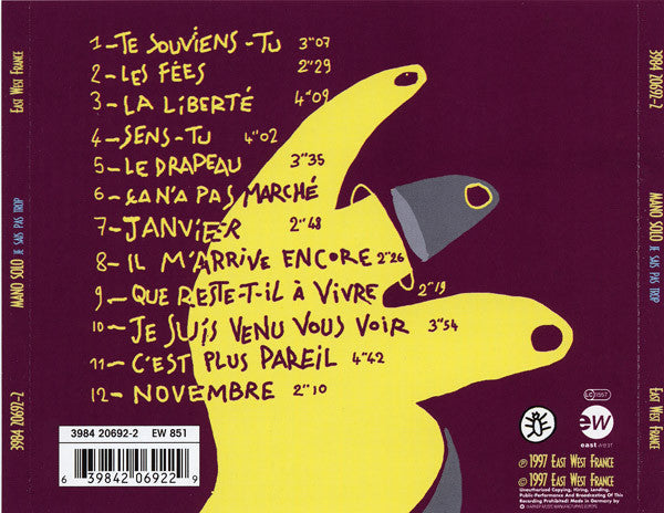 Mano Solo : Je Sais Pas Trop (CD, Album)