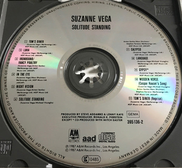 Suzanne Vega : Solitude Standing (CD, Album, RE, RSA)