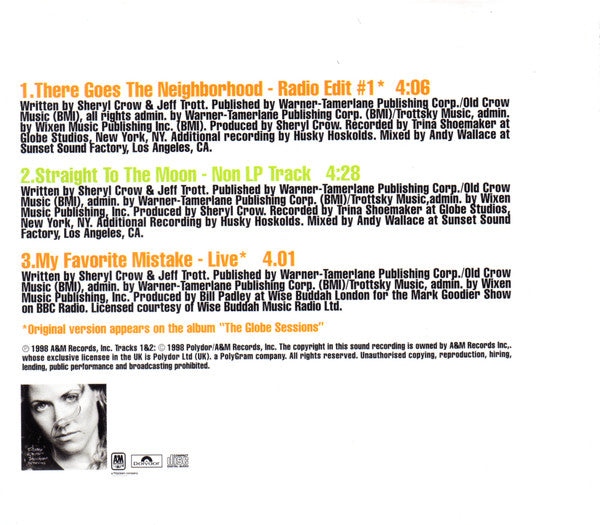 Sheryl Crow : There Goes The Neighborhood (CD, Single, CD2)