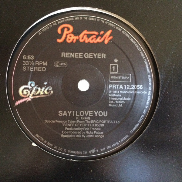 Renee Geyer : Say I Love You (12")