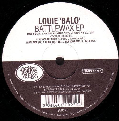 Louie "Balo" Guzman : Battlewax EP (12")