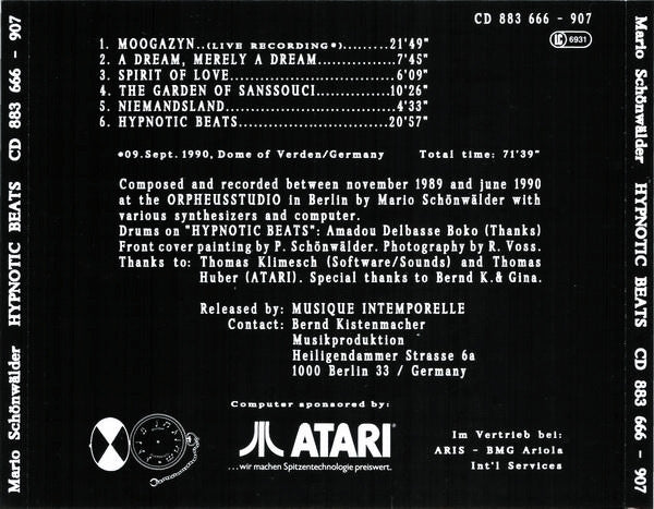Mario Schönwälder : Hypnotic Beats (CD, Album)