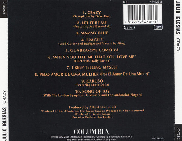 Julio Iglesias : Crazy (CD, Album, RE)