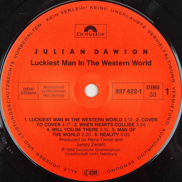 Julian Dawson : Luckiest Man In The Western World (LP)